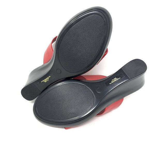 NIB Easy Street Women's Benita Wedge Sandal Red Patent 7.5 X-Wide - Picture 6 of 8